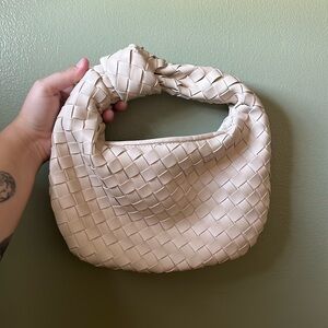Cream woven purse
